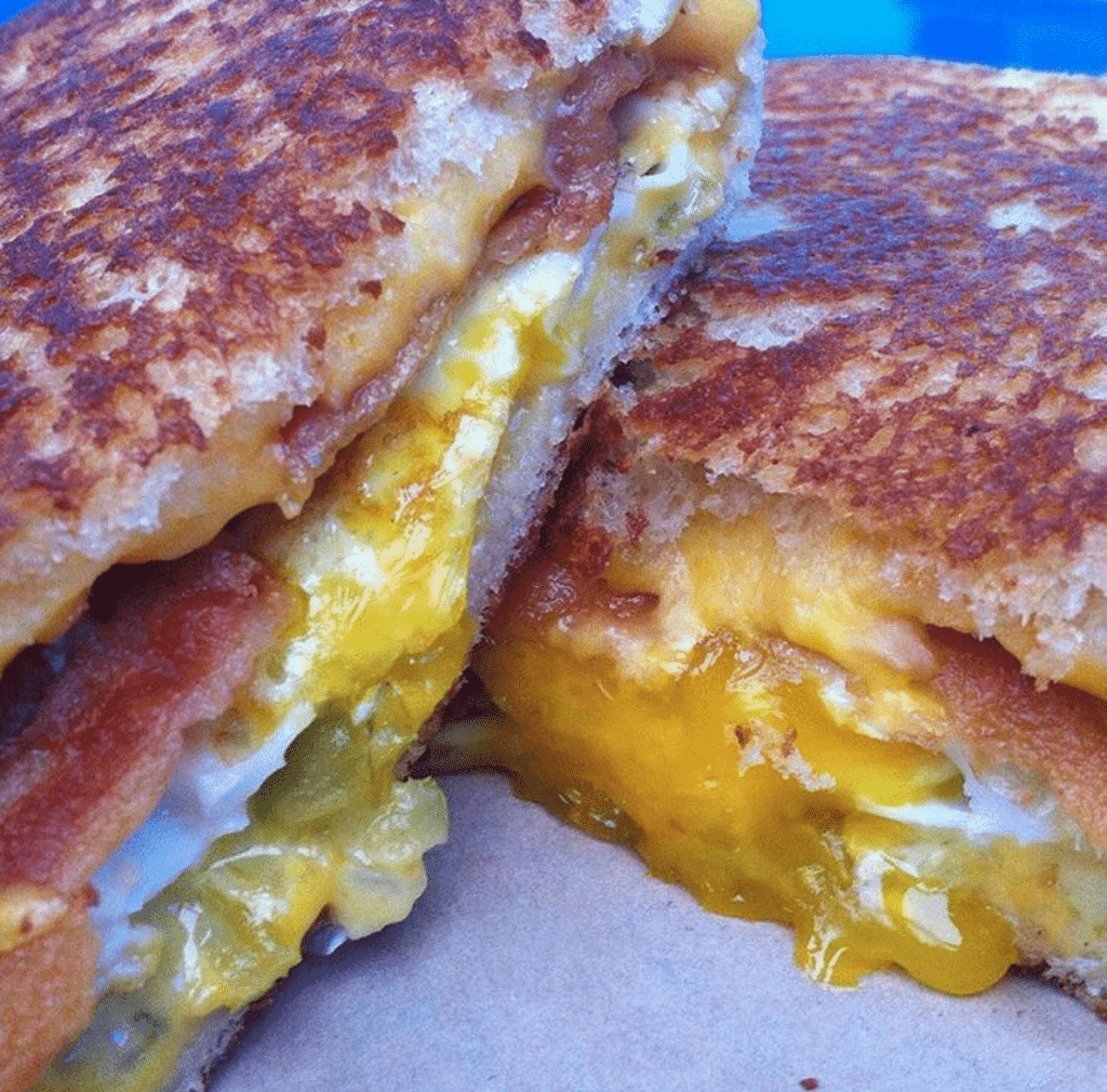 American style gourmet grilled cheese sandwiches