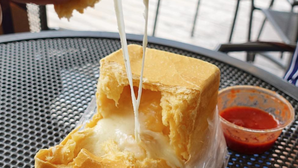 Cube Shaped Bread Stuffed With Cheese