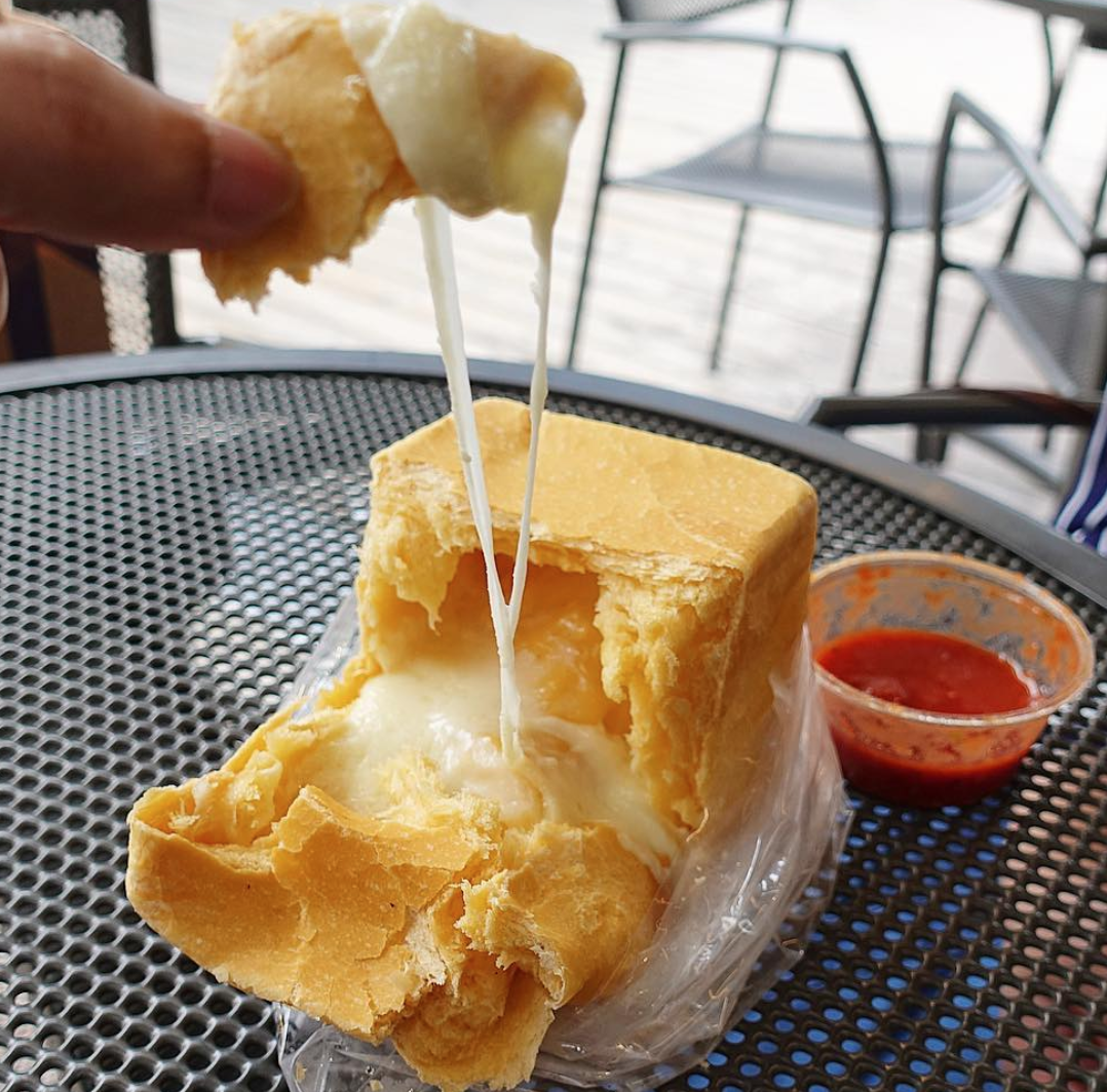 Cube Shaped Bread Stuffed With Cheese