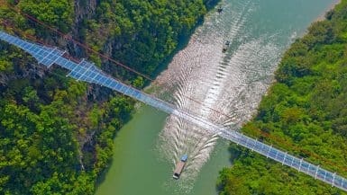 glass bridge in China.