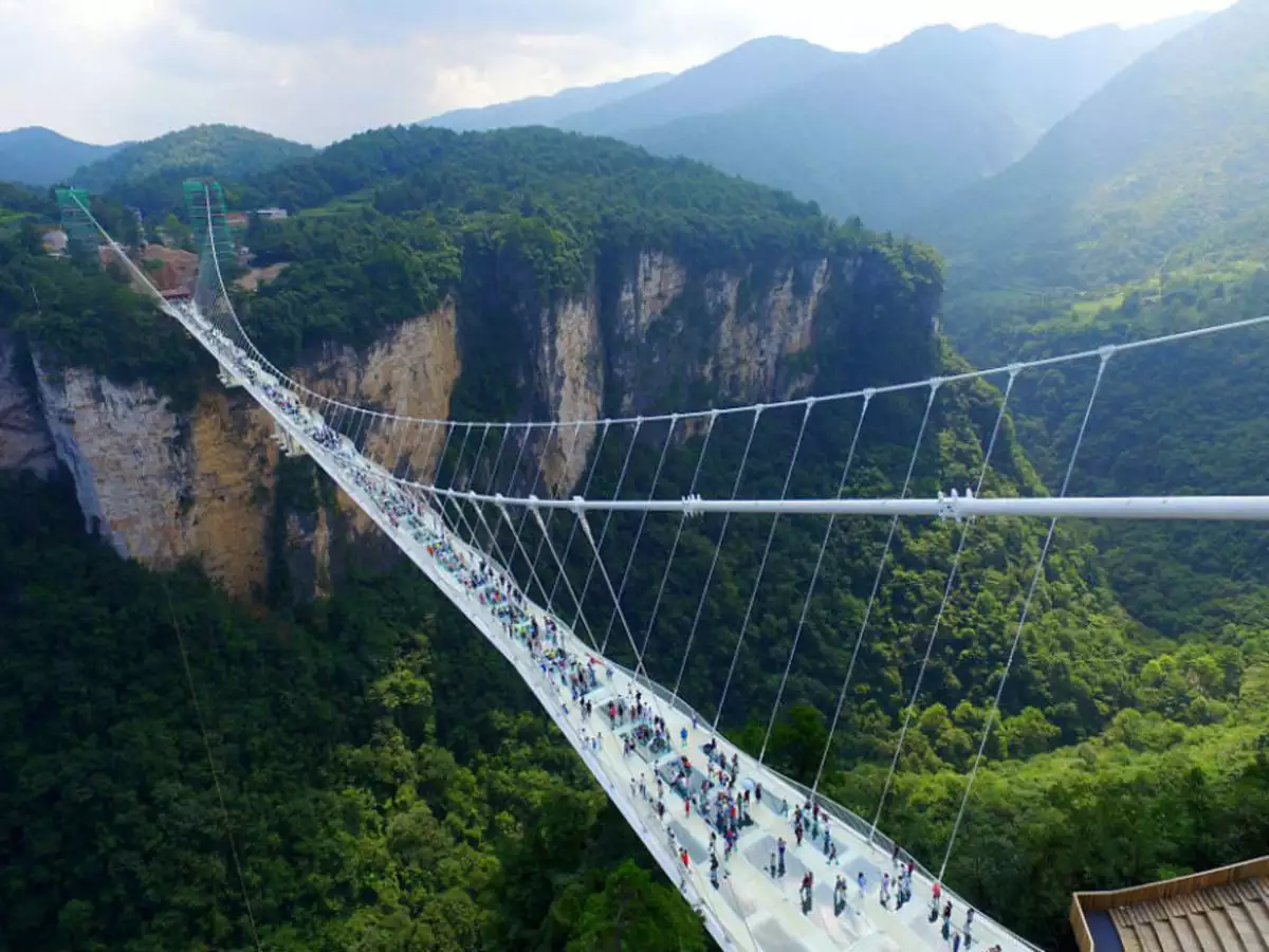 glass bridge in China.