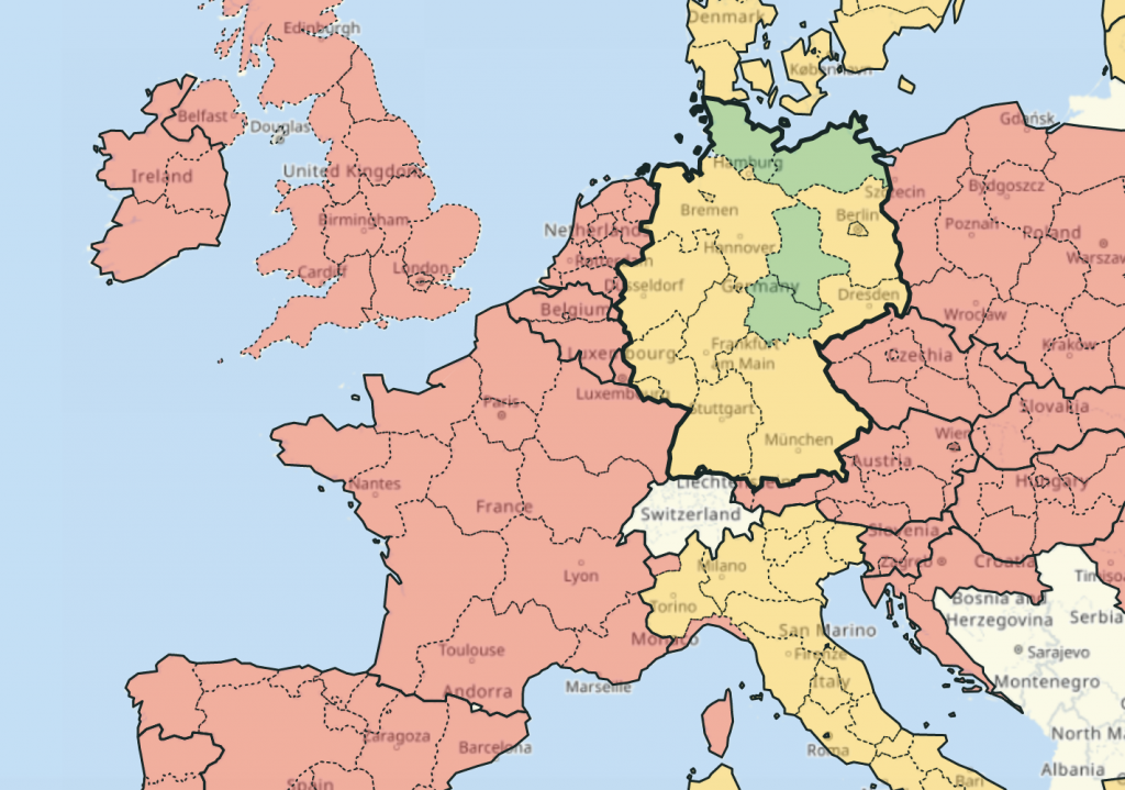 This ColourCoded Map Shows Latest Travel Restrictions in Europe