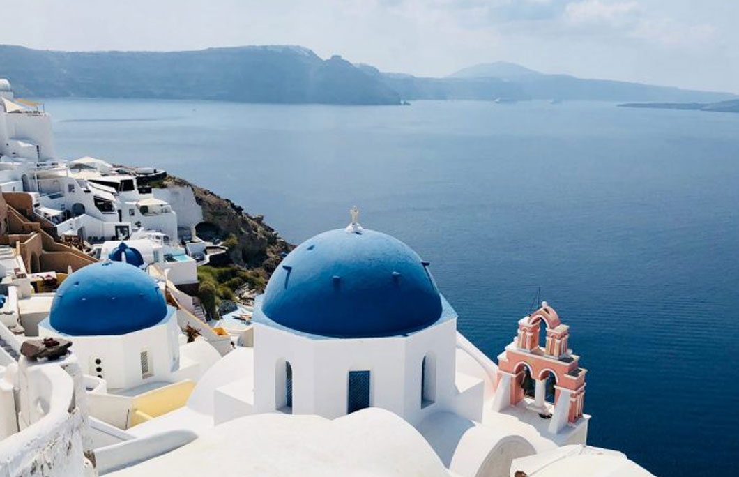 facts about the blue dome church in santorini, Greece