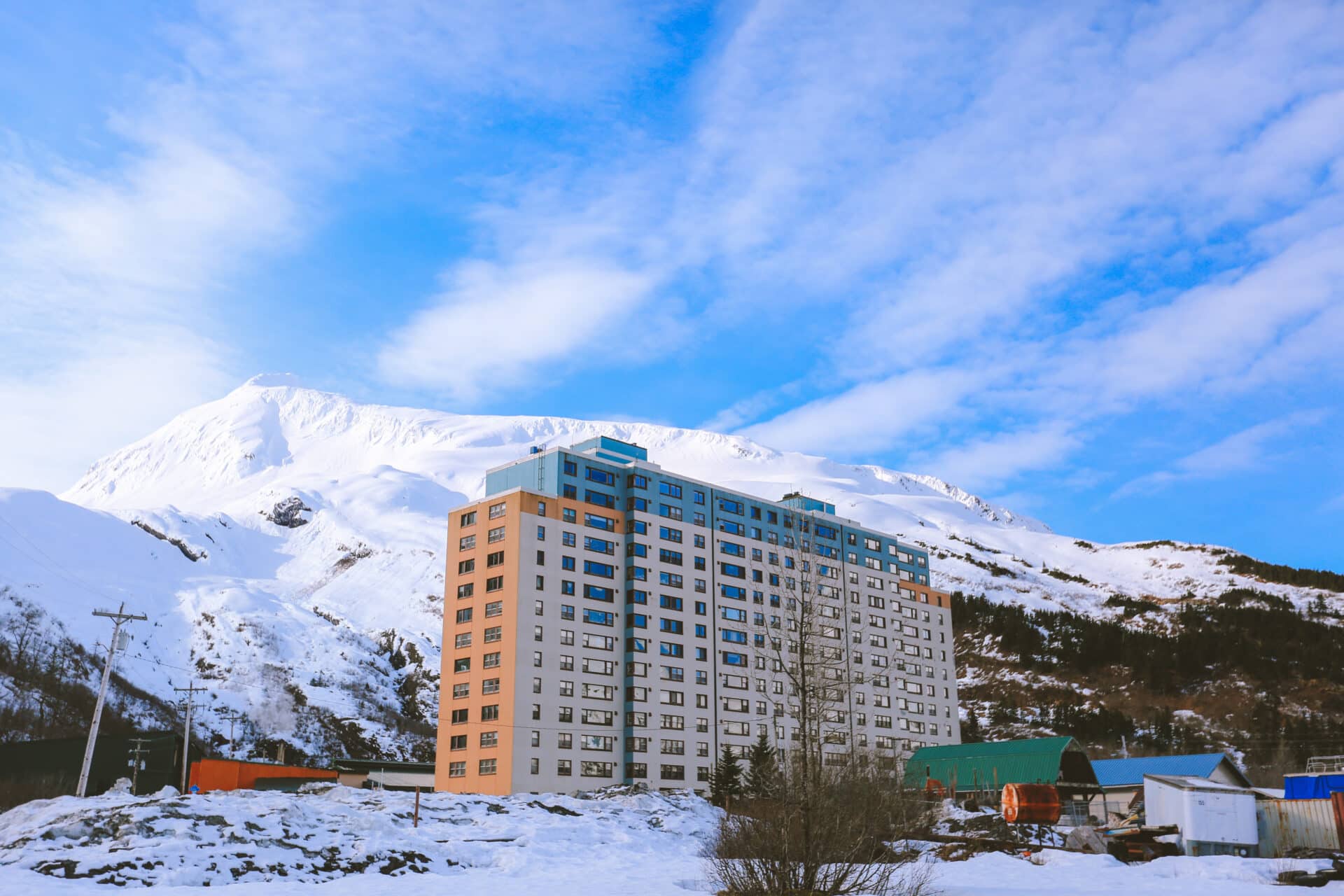 tower in small town in alaska