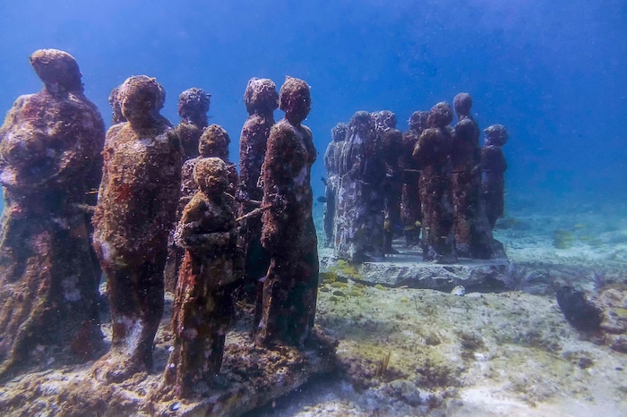 Isla Mujeres, Quintana Roo / Mexico - September 2016: MUSA - The Museum of Underwater Art in Isla Mujeres near Cancun in Mexico